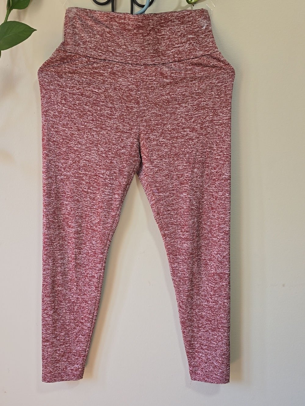 SHEIN Marled High-Waist Leggings in Red